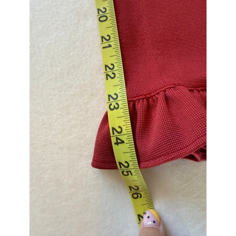 Maeve Red Wide-Leg Ruffle Hem Pants - Picture 6 of 6